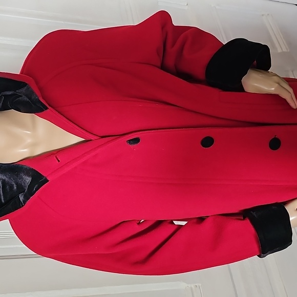 HALSTON wool and velvet red and black - Picture 6 of 10